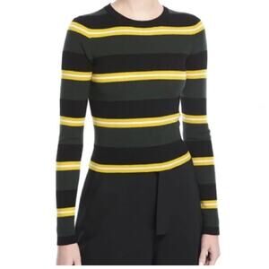 A.L.C. Shea Crewneck‎ Striped Knit Sweater Merino Wool Blend Medium